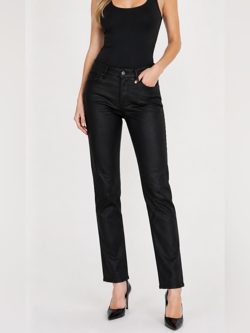 PAIGE Jacqueline Black Velvet Straight Leg Pants Denim Size 25 NWOT Made USA Y2K